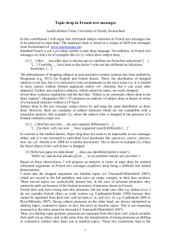 Topic drop in French text messages - IGG41