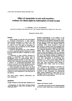 Effect of Vasopressin on Uric Acid Excretion