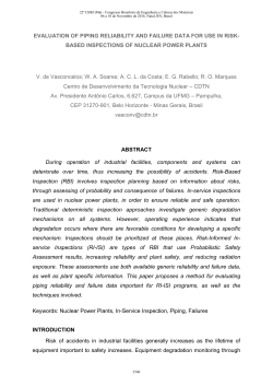 EVALUATION OF PIPING RELIABILITY AND FAILURE