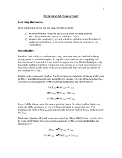 Experiment A6- Conductivity