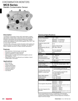 CONTAMINATION MONITORS MCS Series - hydac