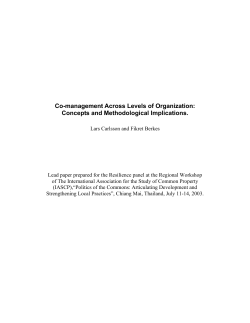 Co-management Across Levels of Organization: Concepts and