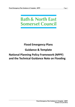 Flood Emergency Plan Guidance and Template