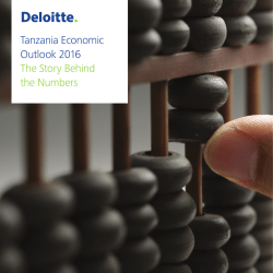Tanzania Economic Outlook 2016 The Story Behind the