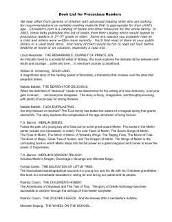 Book List for Precocious Readers