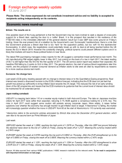 Foreign exchange weekly update