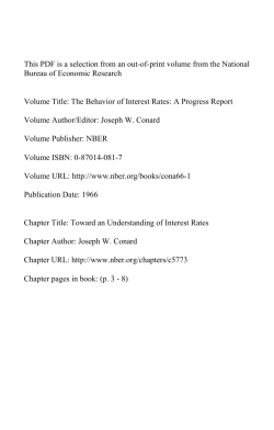 Toward an Understanding of Interest Rates