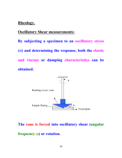 Rheology. Oscillatory Shear measurements