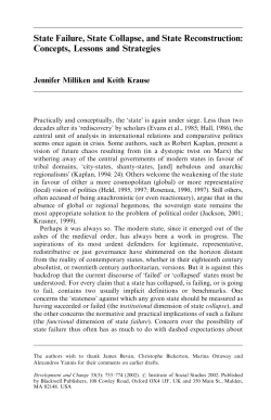 State Failure, State Collapse, and State Reconstruction