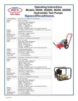 Operating Instructions Models 36200, 362000, 46200 - Wheeler-Rex