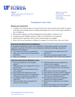 Preparing for Career Fairs - College of Agricultural and Life Sciences