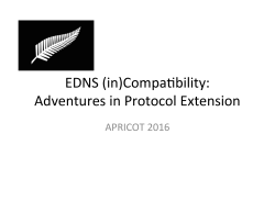 EDNS (in)Compa bility: Adventures in Protocol Extension