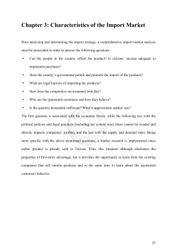 Chapter 3: Characteristics of the Import Market