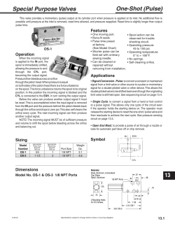 13 Special Purpose Valves One-Shot (Pulse)