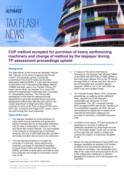 CUP method accepted for purchase of heavy earthmoving