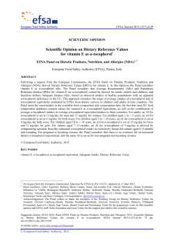 Scientific Opinion on Dietary Reference Values for vitamin E as α