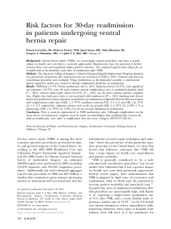 Risk factors for 30-day readmission in patients undergoing ventral