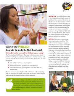 Decode Nutrition Labels
