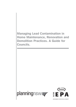 Managing Lead Contamination in Home Maintenance, Renovation