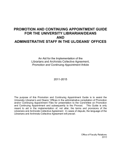 Promotion and Continuing Appointment Guide for the University