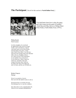 The Participant [ Novel for this section is North Dallas Forty ]