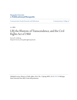 LBJ, the Rhetoric of Transcendence, and the Civil Rights Act of 1968