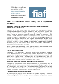 Some Considerations when Setting Up a Digitization Workflow