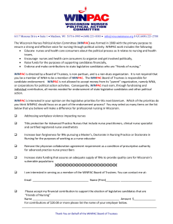 The Wisconsin Nurses Political Action Committee (WINPAC) was