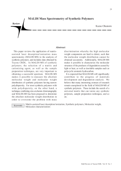 MALDI Mass Spectrometry of Synthetic Polymers