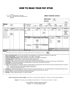 HOW TO READ YOUR PAY STUB - FHDA Faculty Association