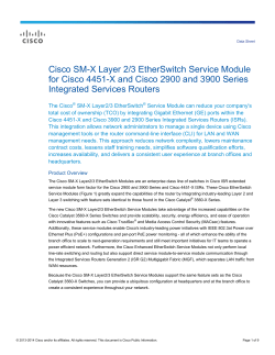 Cisco SM-X Layer 2/3 EtherSwitch Service Module
