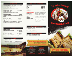 catering menu - The Fried Turkey Sandwich Shop