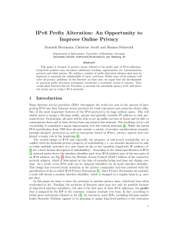 IPv6 Prefix Alteration: An Opportunity to Improve Online Privacy