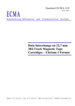 Data Interchange on 12,7 mm 384-Track Magnetic Tape Cartridges