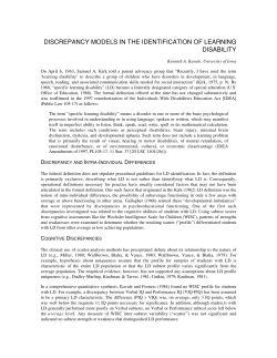 discrepancy models in the identification of learning disability