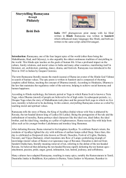 Storytelling Ramayana Philately Briti Deb