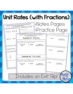Unit Rate with Complex Fractions Notes