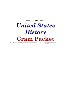 Official United States History Cram Packet
