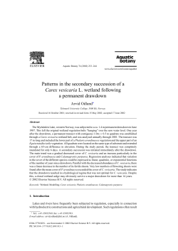 Patterns in the secondary succession of a Carex vesicaria L