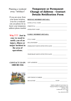 Temporary or Permanent Change of Address