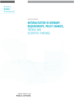 Naturalisation in Germany - Instytut Spraw Publicznych