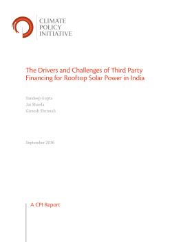 The Drivers and Challenges of Third Party Financing for Rooftop