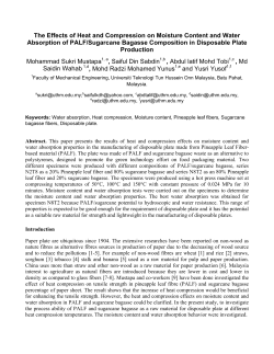 The Effects of Heat and Compression on Moisture Content and