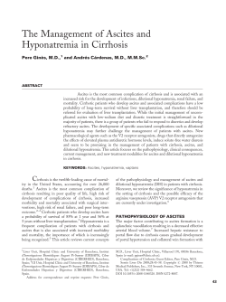 The Management of Ascites and Hyponatremia in Cirrhosis