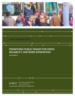 PRIORITIZING PUBLIC TRANSIT FOR SPEED, RELIABILITY, AND
