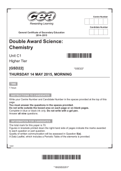 Higher Tier, Unit C1: Chemistry