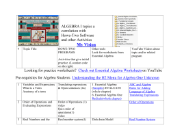 Algebra I Help - Howe