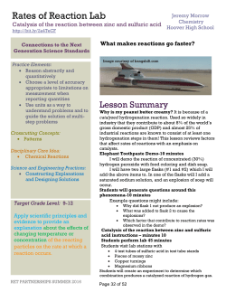 Rates of Reaction Lab - CBiRC