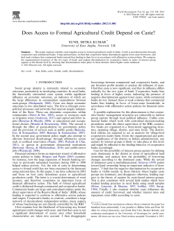 Does Access to Formal Agricultural Credit Depend on Caste?