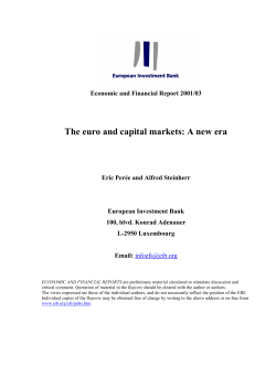 EFR 2001/03: The euro and Final markets: A New Era